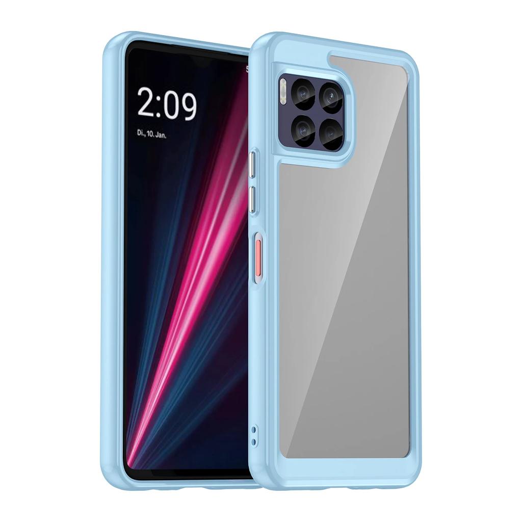 Красочный противоударный чехол-щит для T-Mobile Revvl 7 Pro Мягкая рамка из ТПУ Прозрачная задняя крышка из твердого пластика