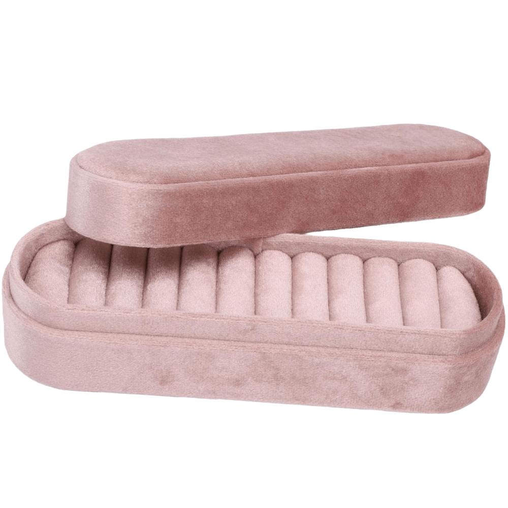 Velvet Lining Jewelry Organizer 11 Slots Ring Holder Jewelry Boxes Ring Display Case For Travel