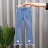 Джинсы для девочек Расклешенные брюки высокой эластичности Длинные брюки для девочек
