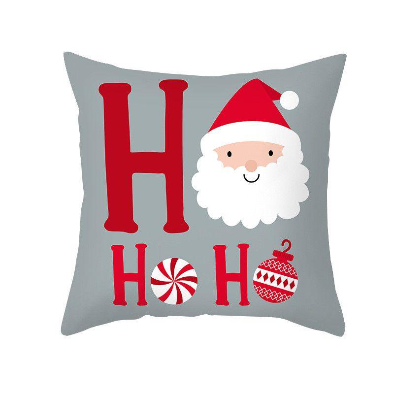Luxurious Peach Skin Velvet Christmas Cushion Cover With Charming Santa Claus Print For Home