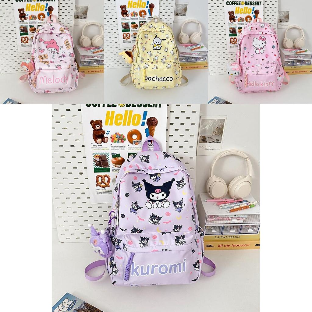 Детский рюкзак Hello Kitty с принтом из букв и мультфильмов для школы и повседневного использования
