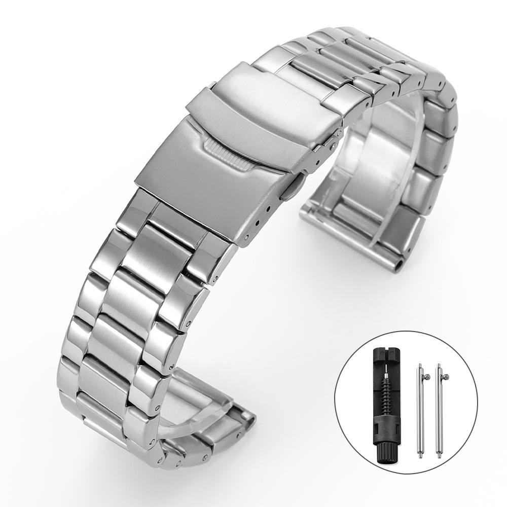 Премиальный браслет из цельной нержавеющей стали 20 мм 22 мм 24 мм ремешки для Seiko для Jubilee для ремешка Oyster мужские аксессуары для часов