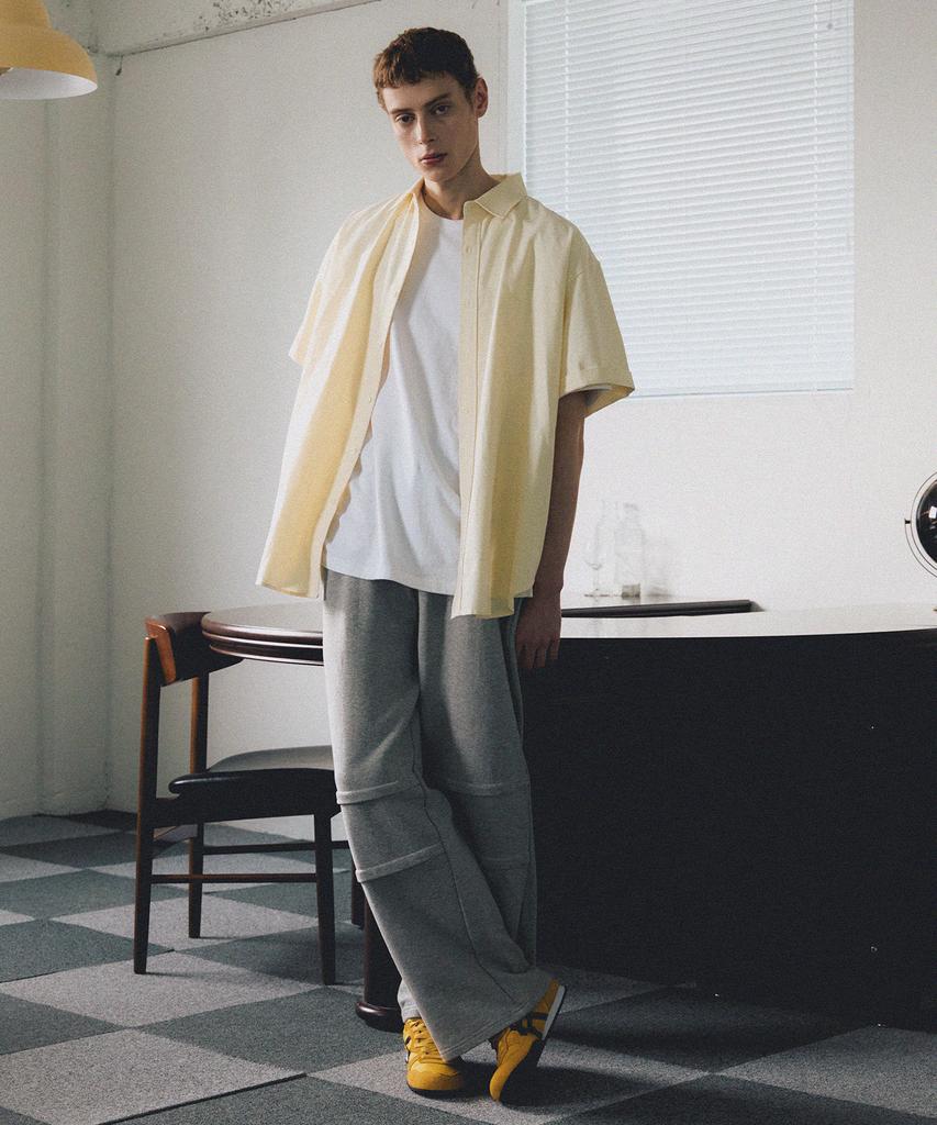 NODU Double Line Wide Pants [Gray]
