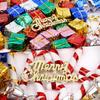 Christmas Decorations with Bells Candy Sticks Stars Gift Boxes and Santa Ornaments Christmas Tree Decoration Items (90 Pcs) Multicolor