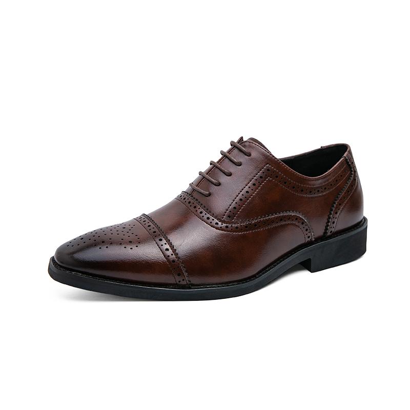 Brogue Business Men's Leather Shoes Fashionable and Versatile Gentleman Style Office Wedding Outdoor Party Men's Plus Size Shoes