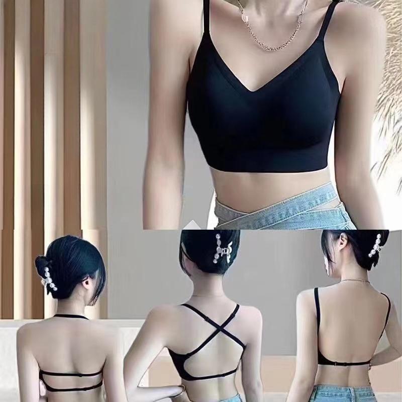 Sexy Large Backless U-shaped Beautiful Back Sling Underwear Women's Thin Section Seamless Small Chest Gathered Strapless Bra