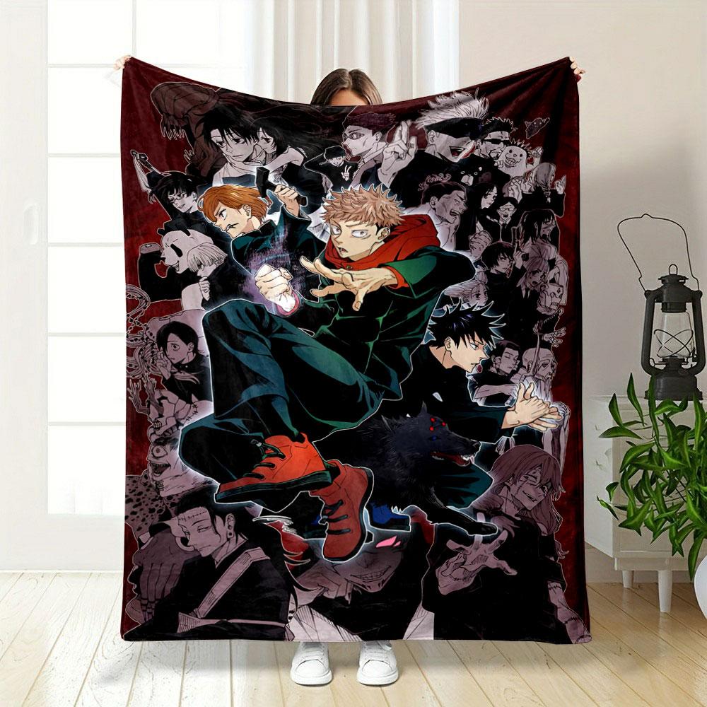 Dynamic Characters In Action Poses with a Dark, Chaotic Background. for All Seasons Blanket Lunch Break Throw Gift