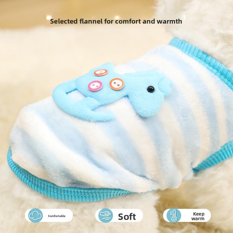 Новая одежда для питомцев - Повседневный собачий свитер с мультяшным животным для маленьких собак - Зимняя теплая и плотная одежда для щенков