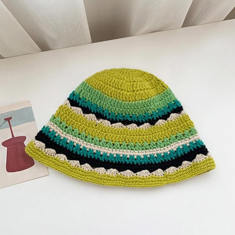 Вязаная панама для женщины, дышащая, многоцветное плетение, панама с широкими полями, для взрослых и подростков, летняя рыбацкая кепка