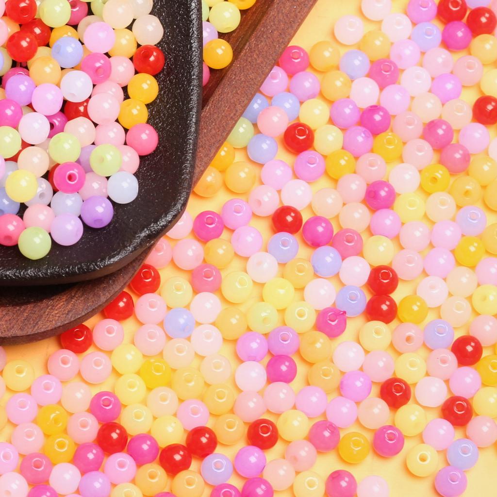 500 г 6 мм желе цвета, ювелирные аксессуары для поделок, акриловые бусины, бусины для самостоятельного изготовления ювелирных изделий, модные круглые бусины из бисера