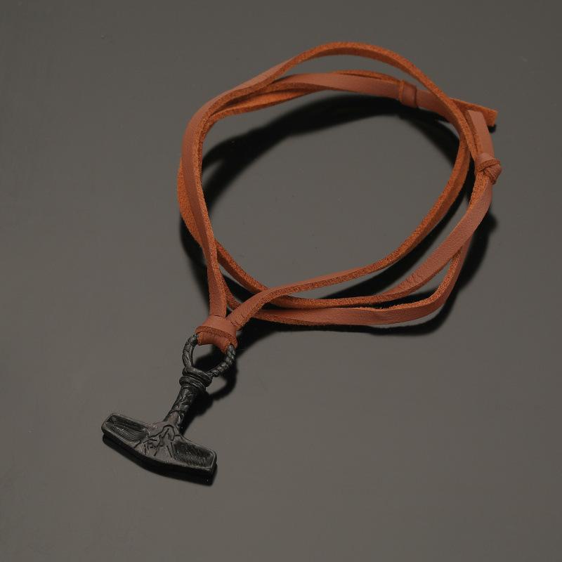 Vintage Viking War Hammer Pendant Necklace For Men Nordic Style Jewelry Celebration Accessory