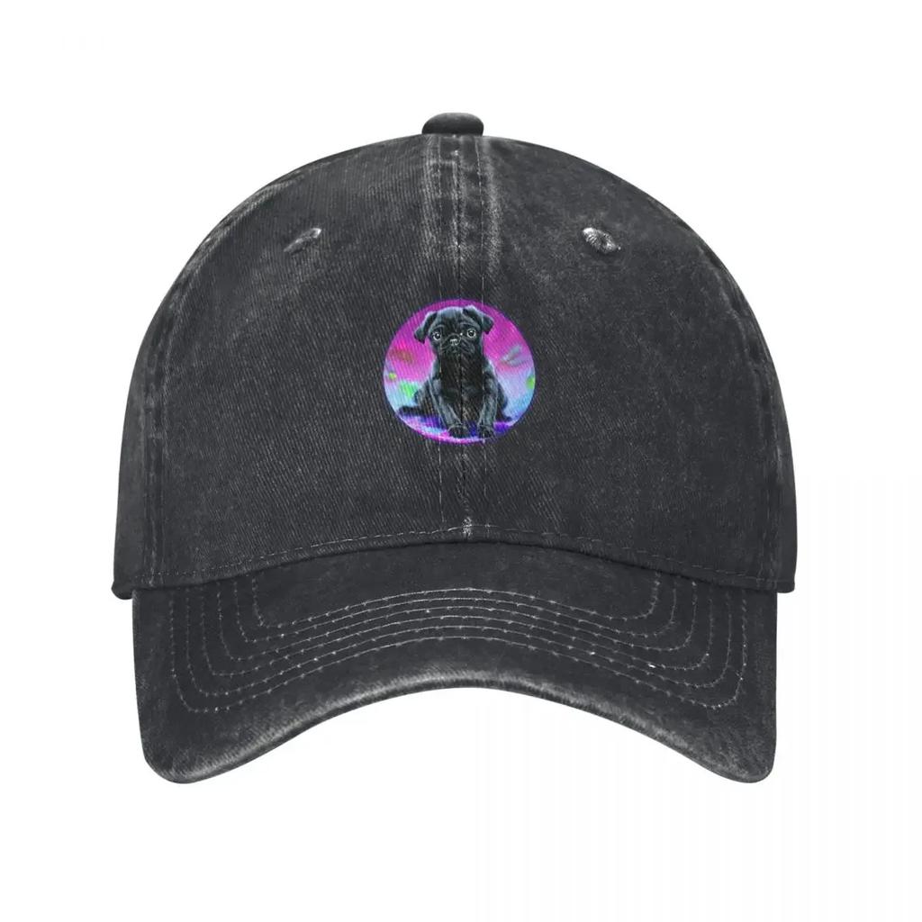 Cute black pug puppy Baseball Cap luxury Women cap GentleUnisex Hat western Hat Icon For Girls Unisexs