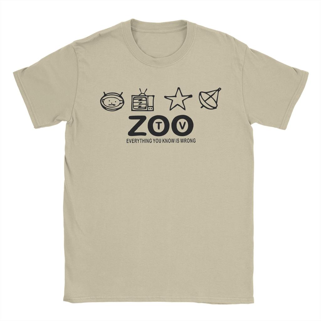 Men TShirt U2 Zoo TV Unique 100 Cotton Tee Shirt Short Sleeve T Shirts Round Neck Clothing Gift Idea