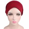 Тюрбан-шляпа Femme Wrap Head Головные повязки Slouch Beanies Однотонный капот Chemo Cap Женская хлопковая шляпа