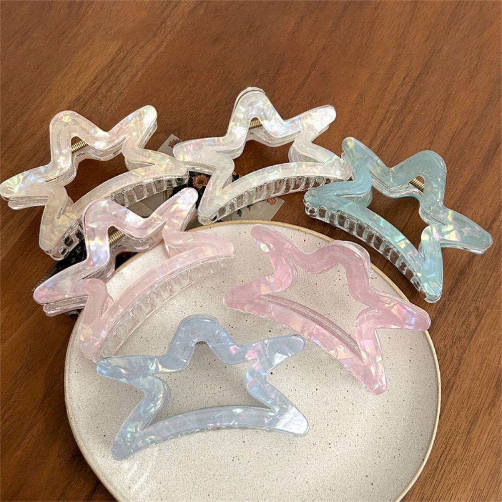 PVC Shark Clip Starry Large Size Hair Grab Fashion Hair Clip  Daily