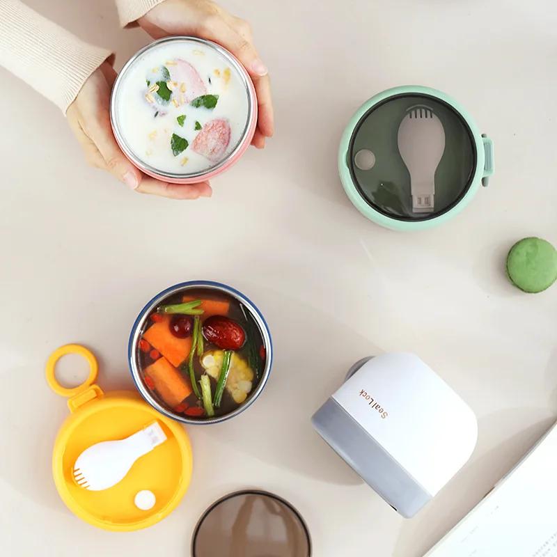 600 мл 304 нержавеющая сталь суповая лапша миска с крышкой безопасная для микроволновой печи ланч-бокс для студентов офис школьный многоразовый контейнер для еды