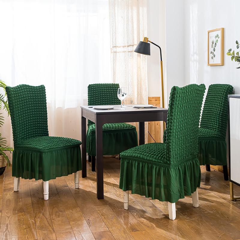 Чехлы на обеденные стулья, однотонные эластичные защитные чехлы для обеденных стульев, чехол на стул, юбка, украшение для офисного банкетного стула