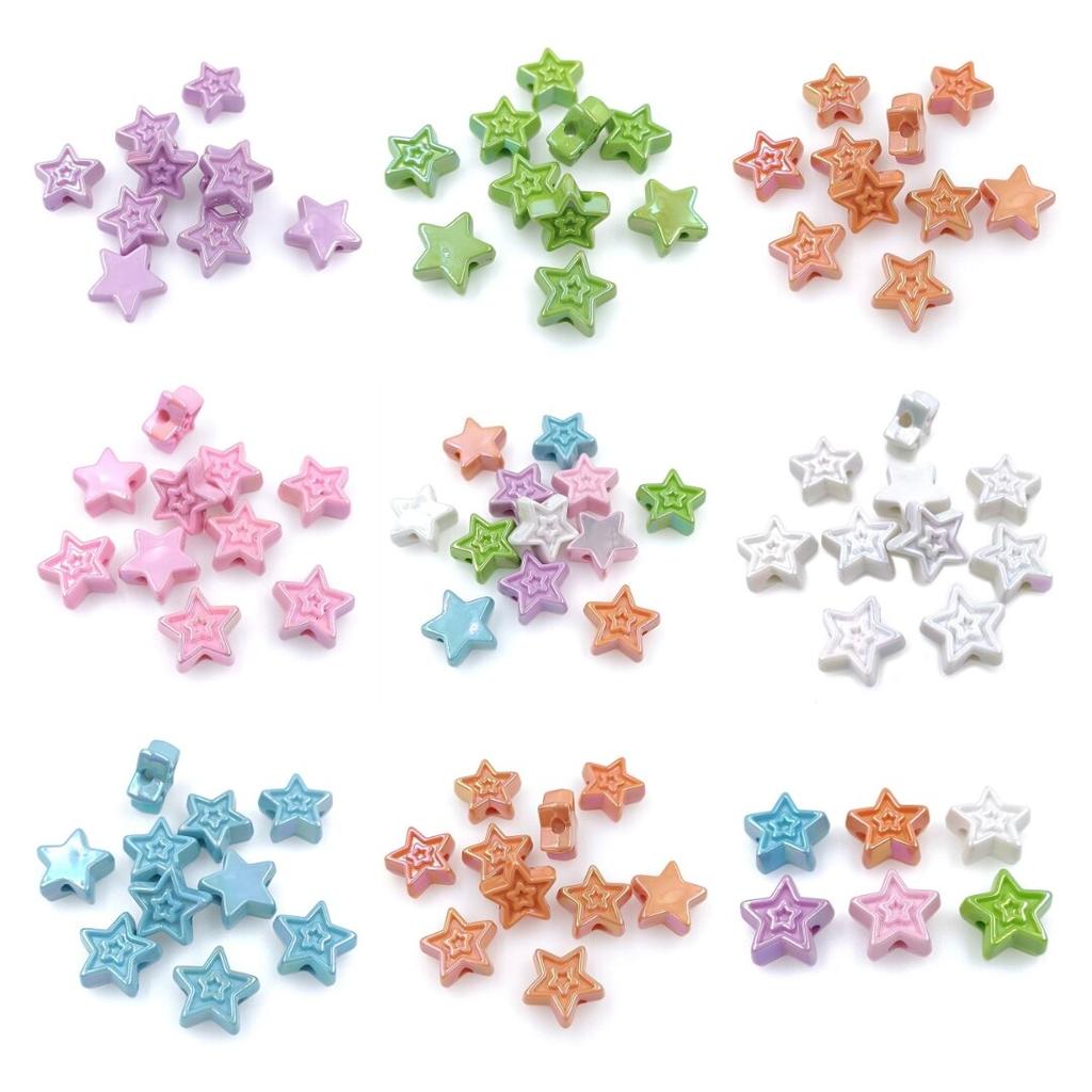 5pcs Fashion for Earrings DIY Handmade Accessories Bracelet Necklace Making UV Phantom Color Stereo Star Beads Creative Jewelry Materials Accessories