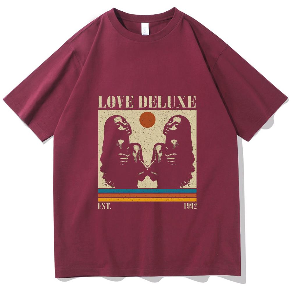 Футболка Sade Love Deluxe Женская с круглым вырезом Повседневная с принтом Летняя Подарок для фанатов музыки Футболка Оверсайз Мужская Обычная