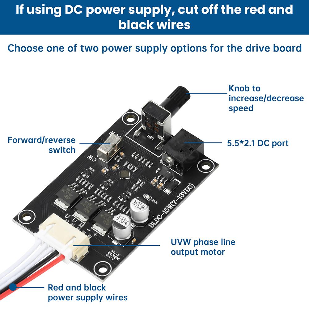DC 7-13V Широкое Напряжение BLDC Трехфазный Бесколлекторный Двигатель Встроенный Переключатель Регулировки Скорости Эффективный Привод Двигатель Жесткого Диска