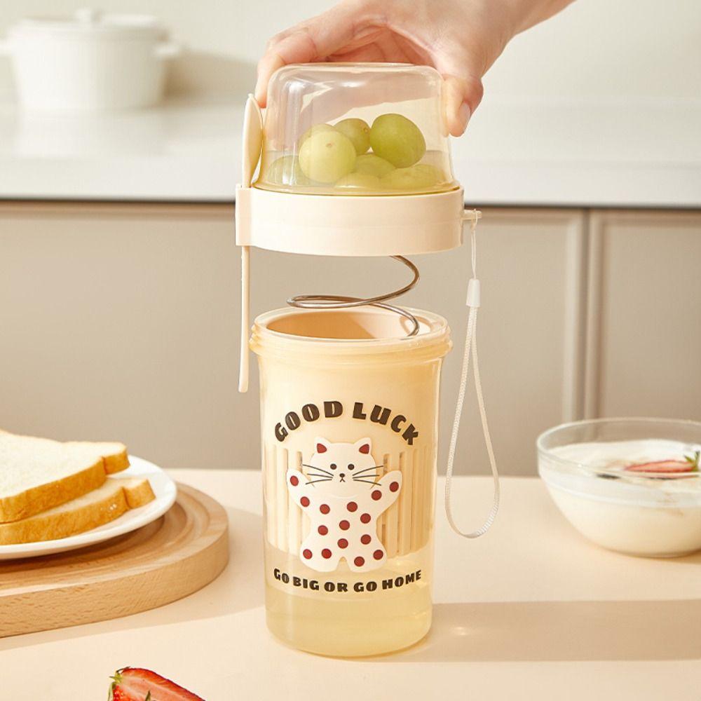With Lid And Spoon Yogurt Filter Strainer Portable Yogurt Maker New Breakfast Oatmeal Container