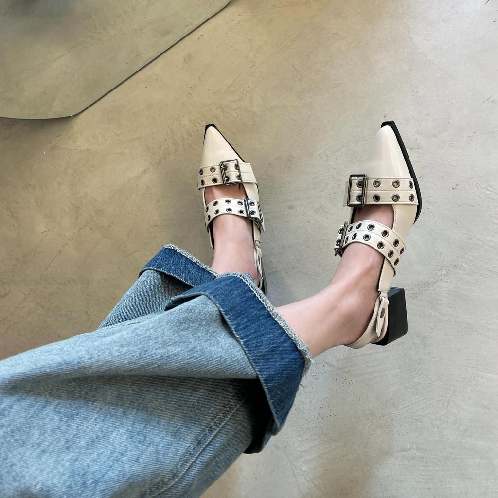 Женские туфли на плоской подошве, дизайнерские роскошные модные женские туфли с пряжкой на плоской подошве, повседневные женские сандалии с острым носком и босоножками на плоской подошве