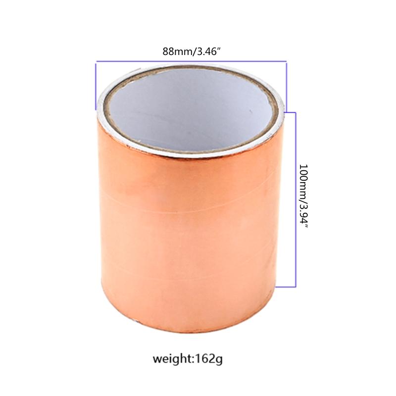 Лента из медной фольги, самоклеящаяся, экранирующая электромагнитные помехи, для заземления, экранирования электромагнитных помех и гитар, витражей, электроремонта