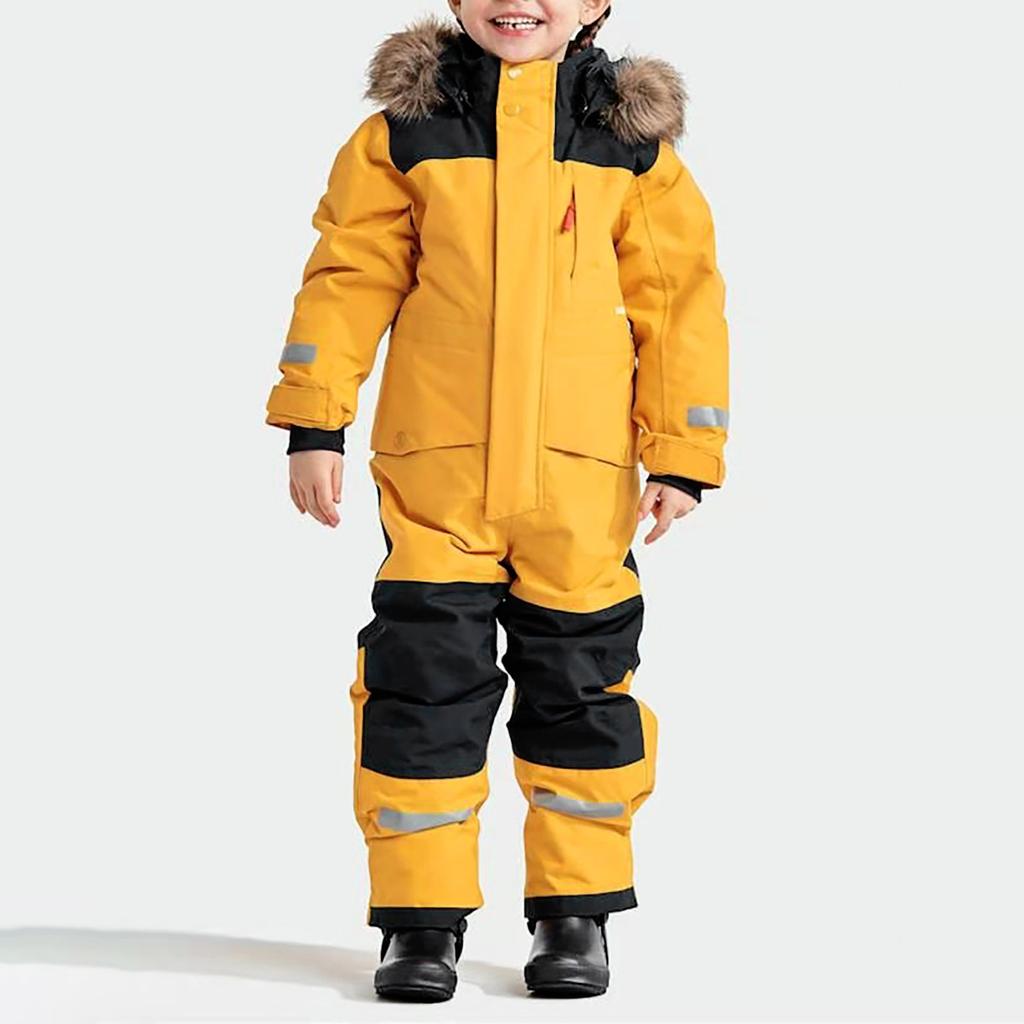 Kids Winter Colorful Ski Suit Boys Girls Snowsuits Waterproof Ski Jumpsuits Snowboard Jacket Coats