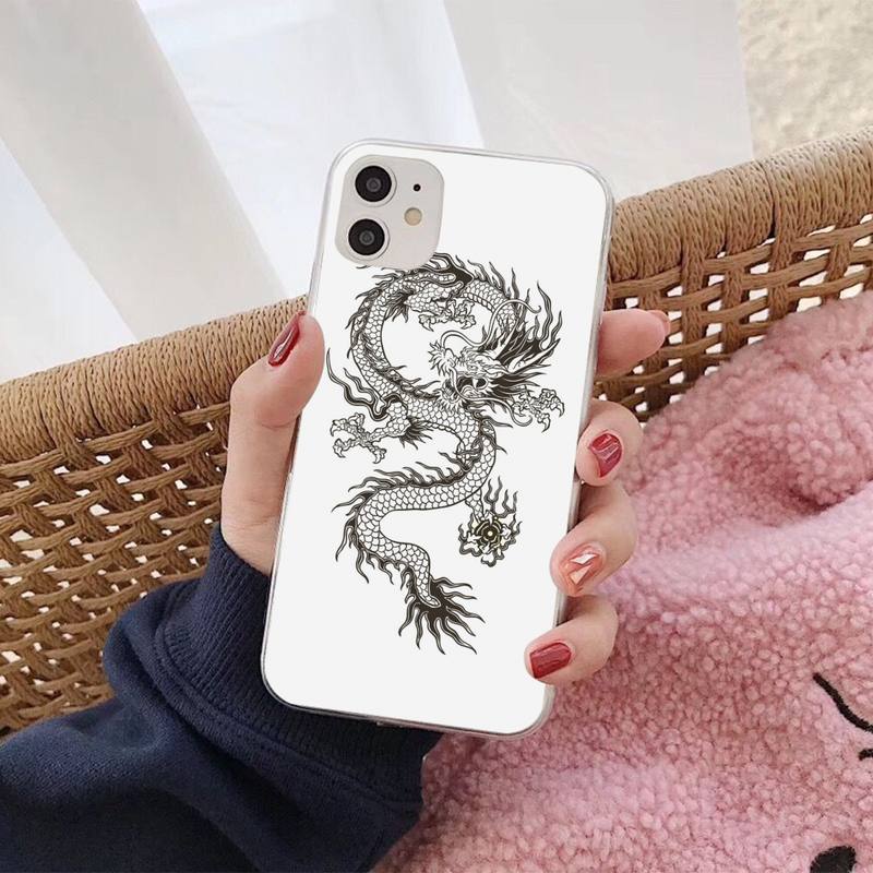 Модный чехол для телефона с рисунком дракона и животным для iphone 13 8 7 6S Plus X 5S SE 2020 XR 11 12 mini pro XS MAX