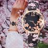 Women Creative Flower Watches Ladies Fashion Casual Leather Quartz Wristwatches Gift Clock