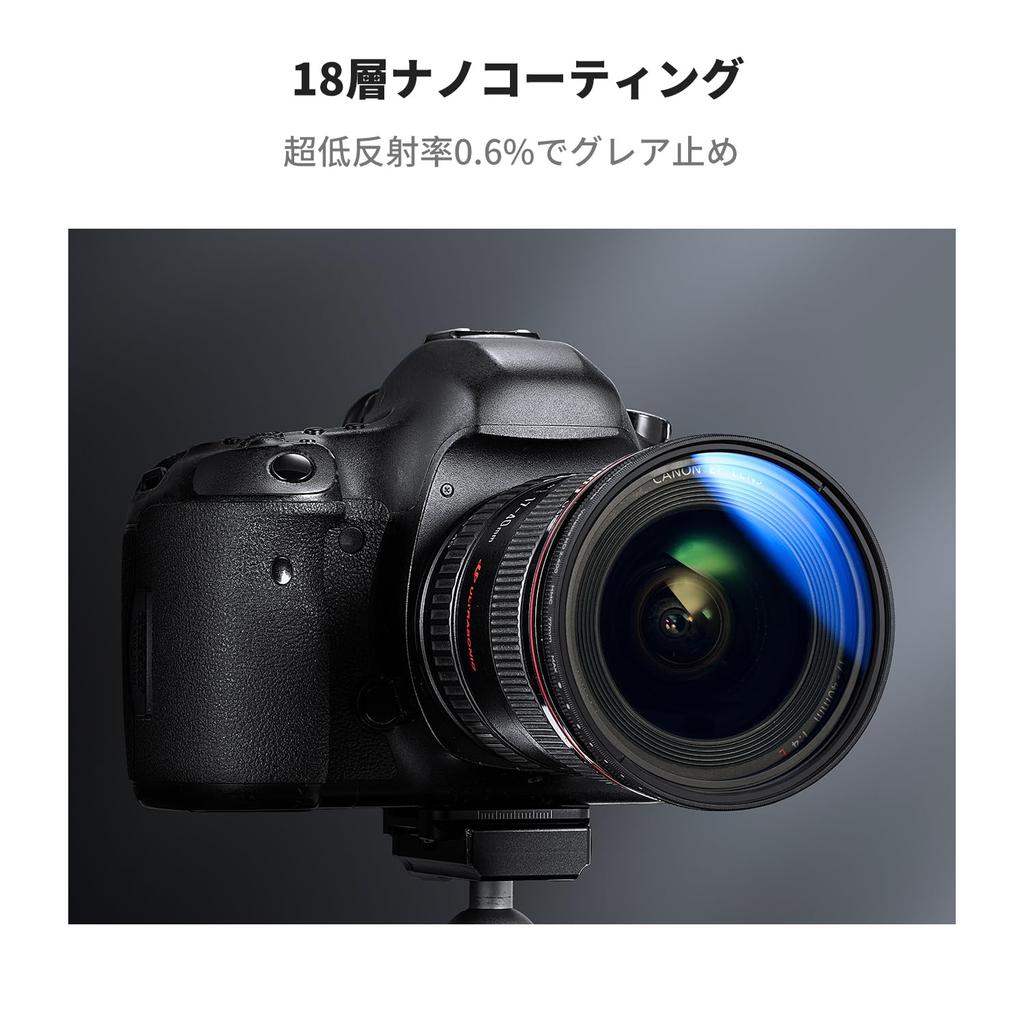 Concept 82mm Variable ND Light Attenuation 9 Levels Lens Cap Optical 18 Layer Thin Cleaning Cloth Ideal for Video Shooting K&F ND2-400 Filter,