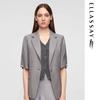 Женский блейзер с коротким рукавом, облегающего кроя, устойчивый к сминанию