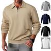 Men's Spring and Autumn Men's Long-sleeved Tops, Half-chain Jacquard Lapel Loose Sweaters