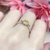 Women's ring, colored diamond ring, European and American style women's trend simulation, yellow diamond girlfriend index finger ring, popular model