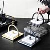 Retro Square Tissue Holder Creative Tabletop Tissue Rack  Cafe Dinning Table