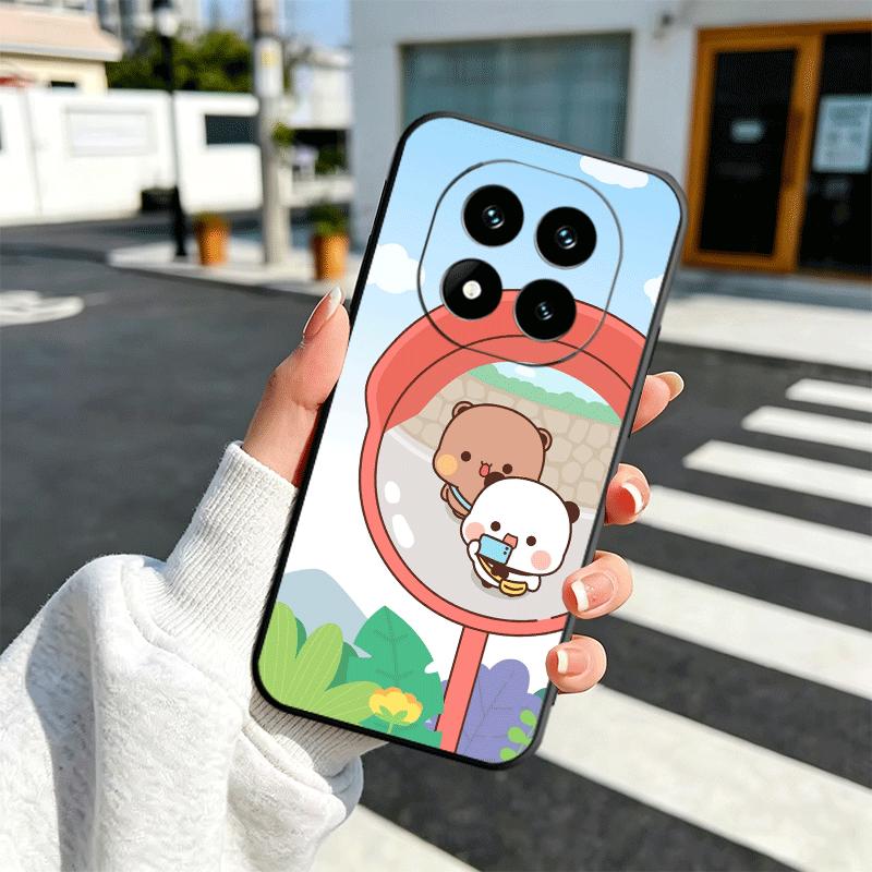 Мультяшный Милый Мягкий Чехол Bubu Dudu для Телефона Xiaomi Redmi Note 12 13 14 15 Pro Plus 11 12S 11S 11T 10 4G Черный Задний Корпус