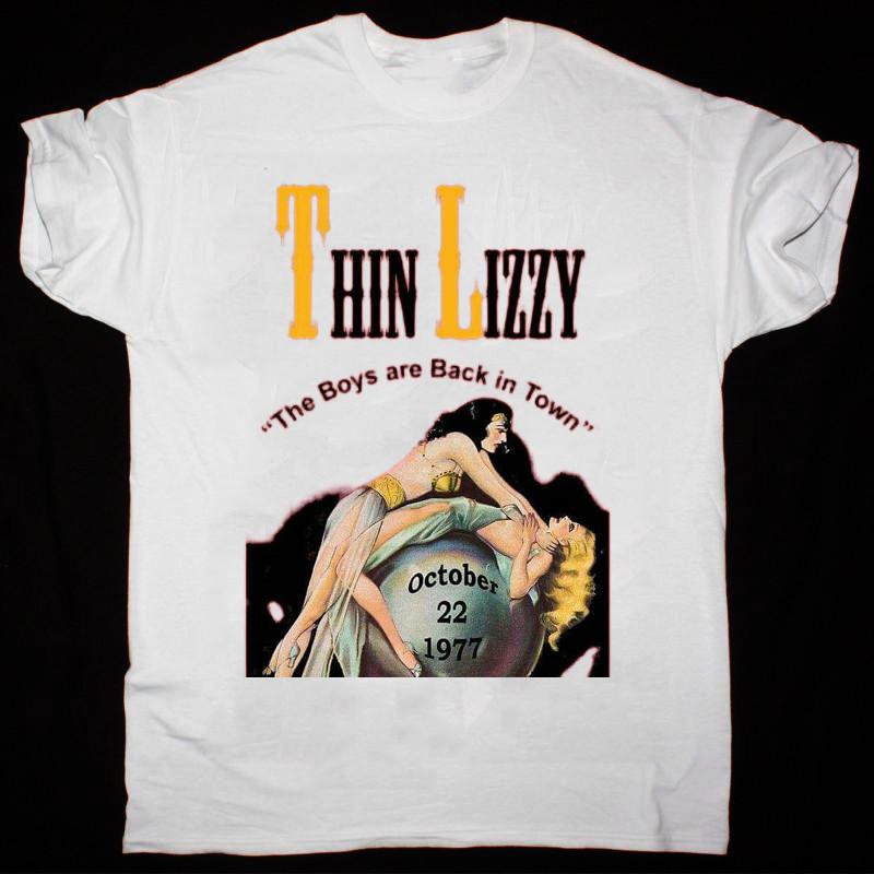 The boys are back in town Thin Lizzy White Unisex Cotton T-Shirt S-4XL Unisex T-Shirt