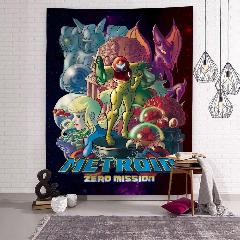Аниме-гобелен в стиле Metroid, подвесной, Таро, Хиппи, настенные ковры, Декор для общежития, дома