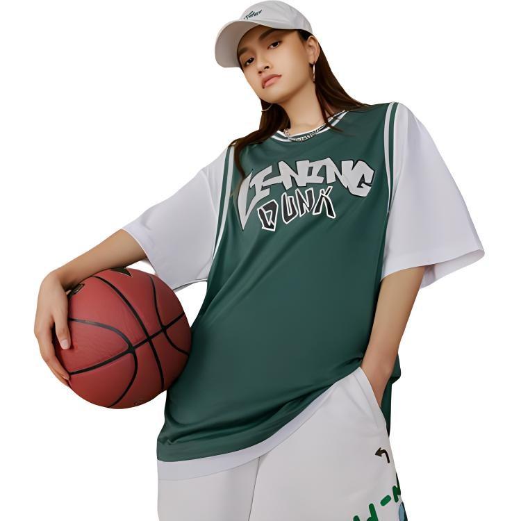Спортивная модная коллекция Li Ning Футболка унисекс Бирюзовая AHST573-3