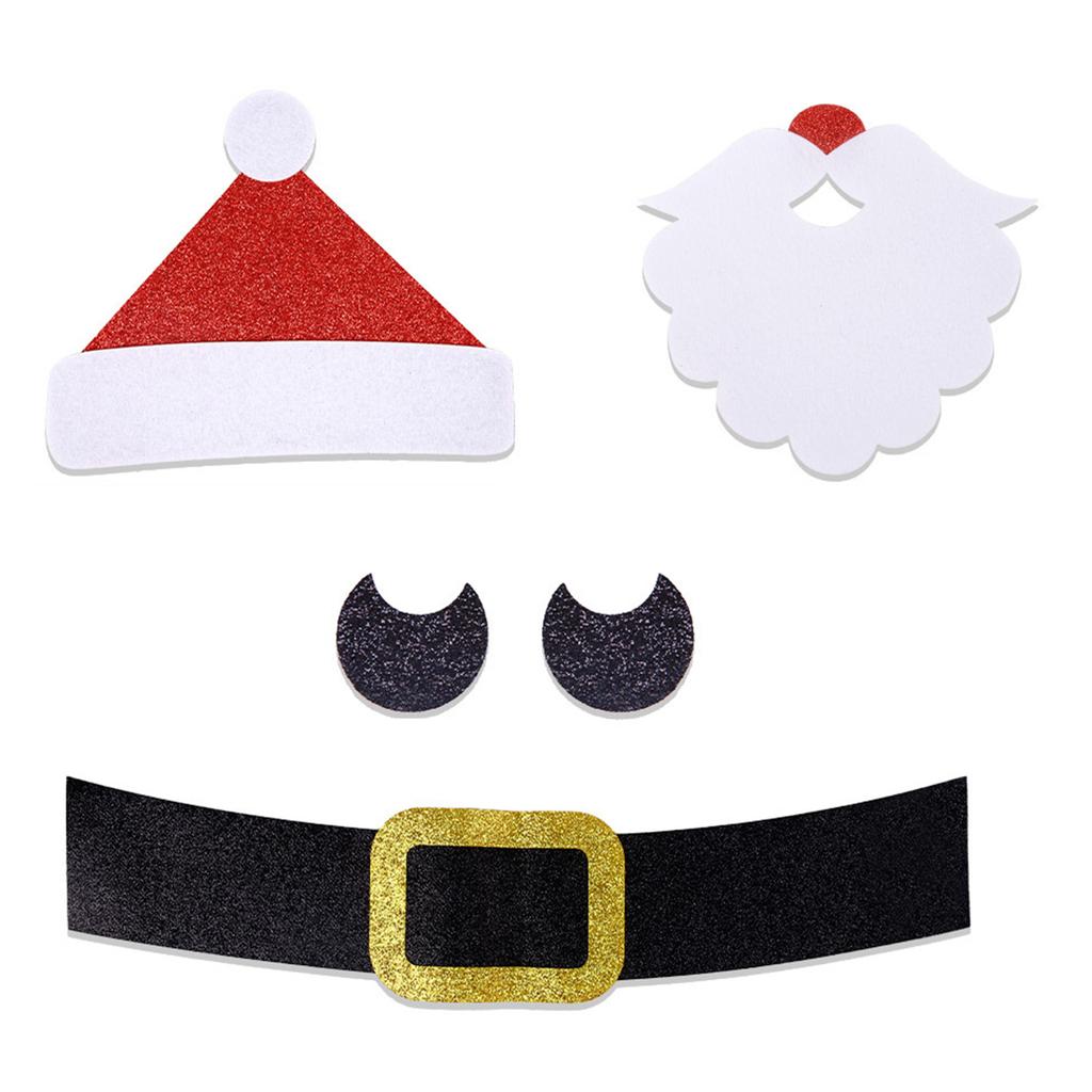 Christmas Decorations Felt Cloth Cartoon Door Stickers Shop Window Decorative Ornament Decor Xmas Elk Door Decals