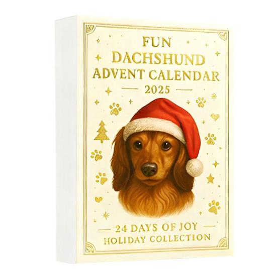 Рождественский адвент-календарь «Такса» 2025 24 дня обратного отсчета Акриловые украшения «Такса» Милый праздничный декор для любителей собак Памятные сувениры