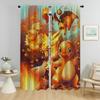 P-pokemones Домашний интерьер Шторы для гостиной Оконные занавески Перегородки Шторы 2 шт Хэллоуин Украшения Шторы Камера