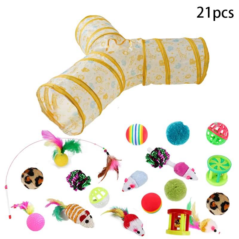 Rainbow Cat Tunnel Collapsible Pet Play Tube Interactive Hide And Seek Toy For Kitten Puppy Puzzle Exercise Agility Outdoor