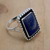 Кольцо из стерлингового серебра 925 пробы с лазуритом, кольцо ручной работы с натуральным драгоценным камнем