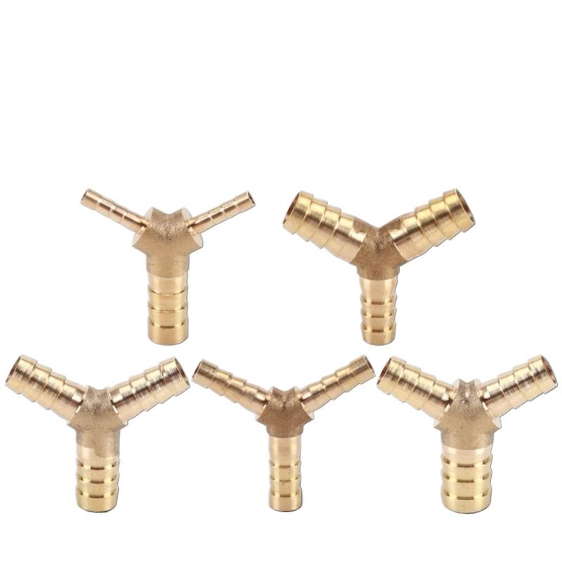 Equal Reducing 4 5 6 8 10 12 13 14 16 19 mm Hose Barb Y Shaped 3 Ways Brass Pipe Fitting Connector Splitter Coupler Home Garden