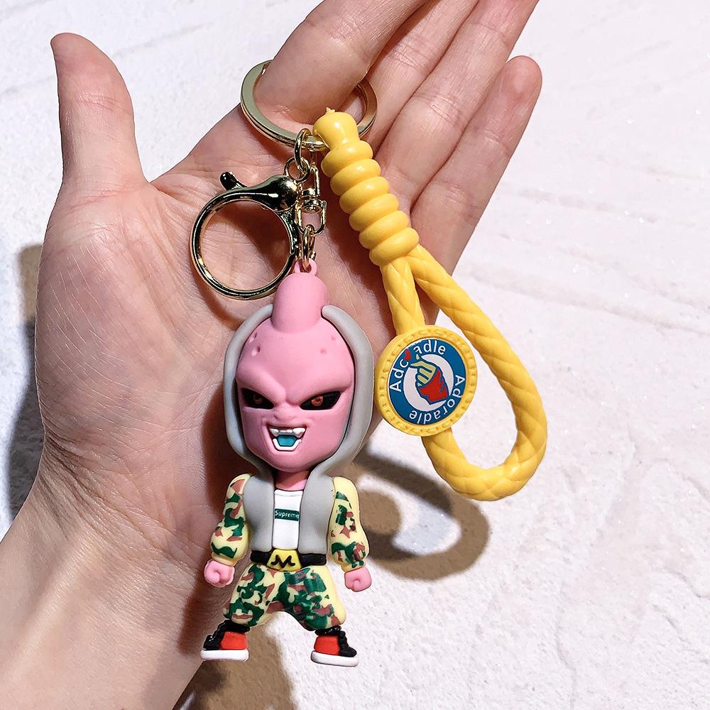 Anime Keychain PVC Cartoon Cartoon Figure Trunks Son Goku Piccolo Buu Vegeta Figures Key Chain Keyring Bag Decor