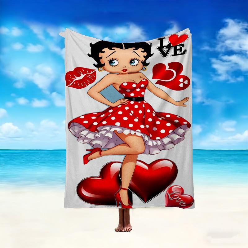 1pc Betty Boop Blanket, Super Cozy Printed Home Blanket, All-Season Warmth