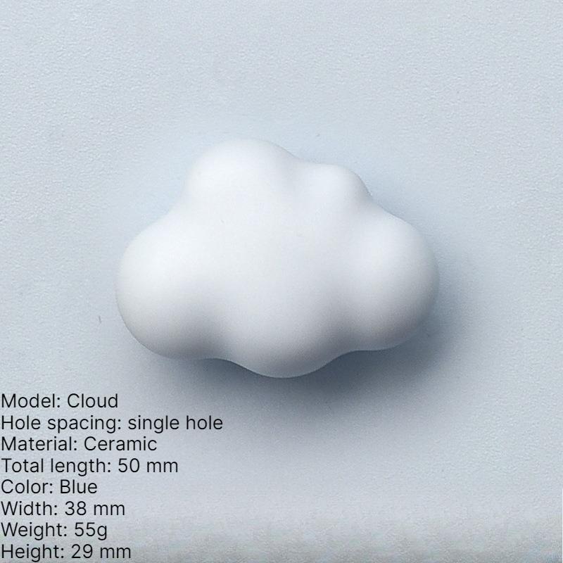 Matte Color Cloud Star Cabinet Knob Cute Cartoon Anti‑Collision Handle For Kids Room Wardrobe Drawer