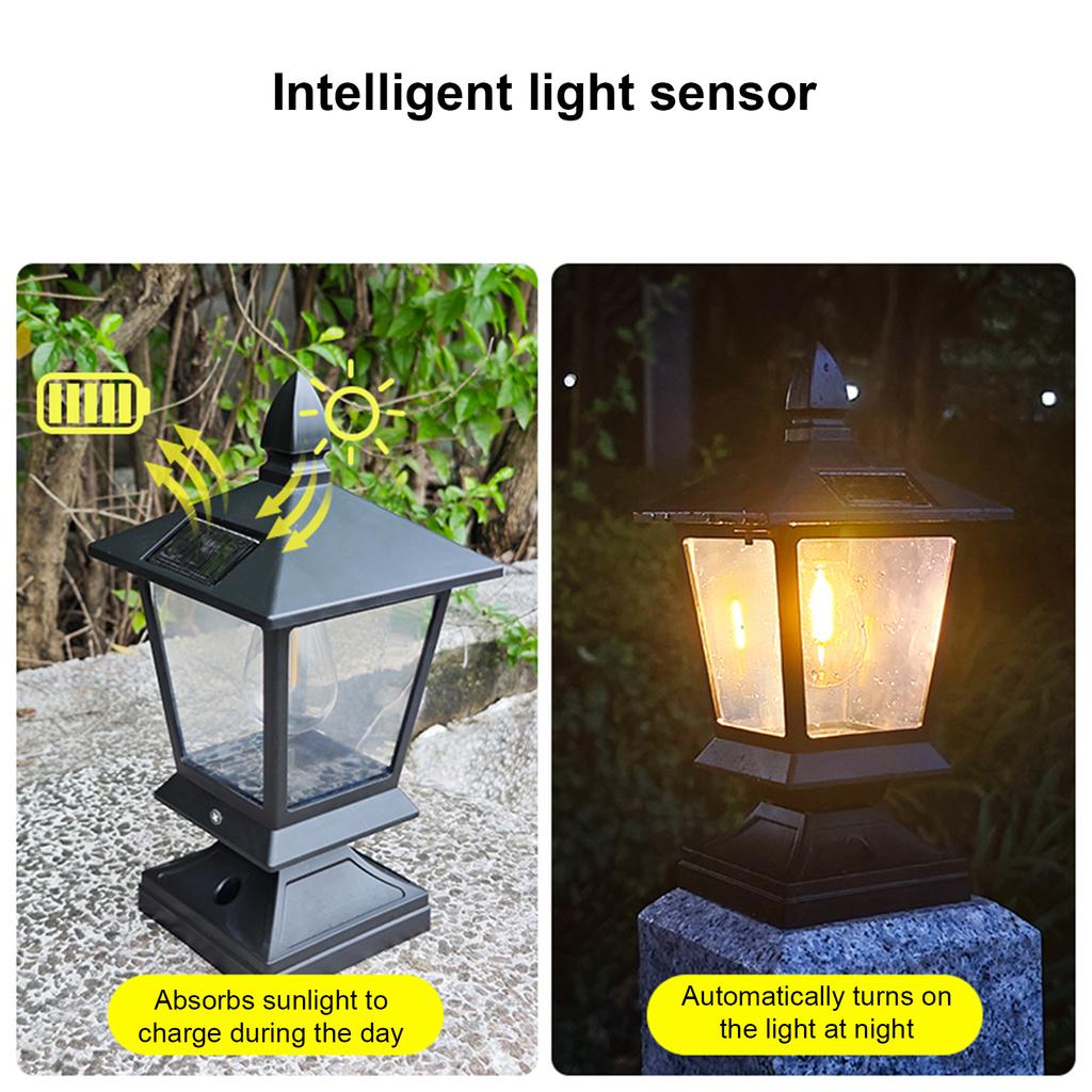 Solar Garden Light Garden Villa Pillar Light Fence Outdoor Waterproof Landscape Light Pillar Light