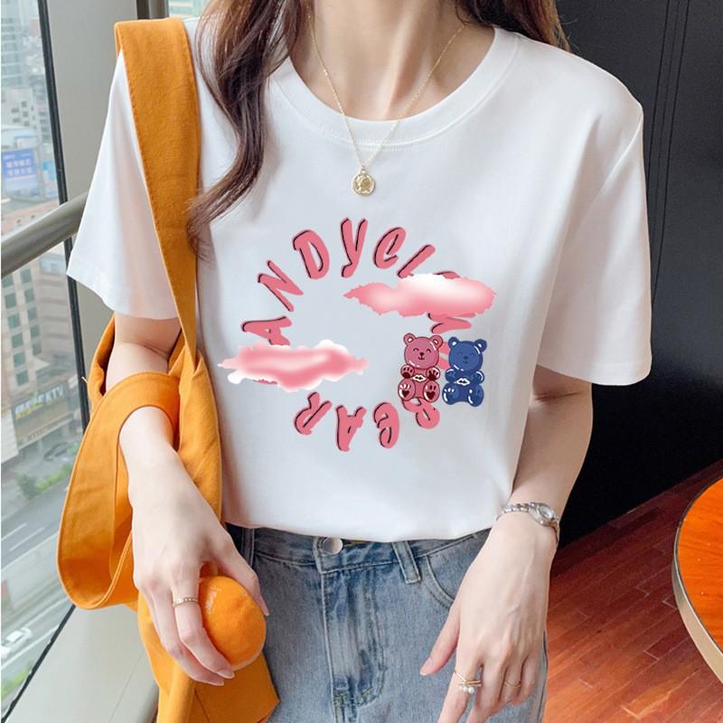 VEZFAA Женские модные повседневные летние весенние блузки и рубашки с круглым вырезом с короткими рукавами